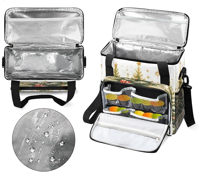 Christmas Trees Coffee Maker Carring Bag, Large Insulated Storage Organizer - Image 3