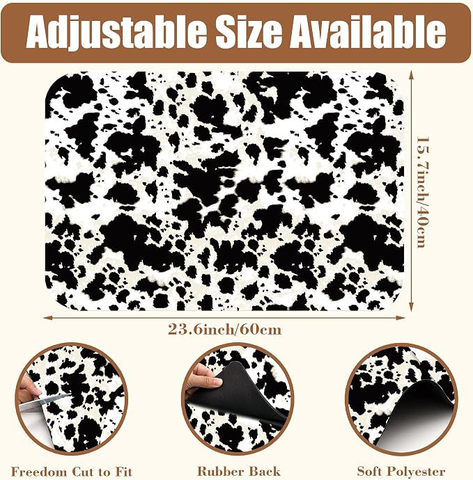 Dish Drying Mat Cow Print Coffee Bar Mat - Image 2