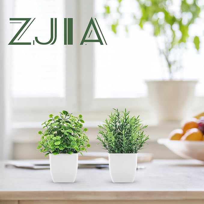 2 Pack Fake Plants Small Artificial Greenery Faux Plants Indoor - Image 5