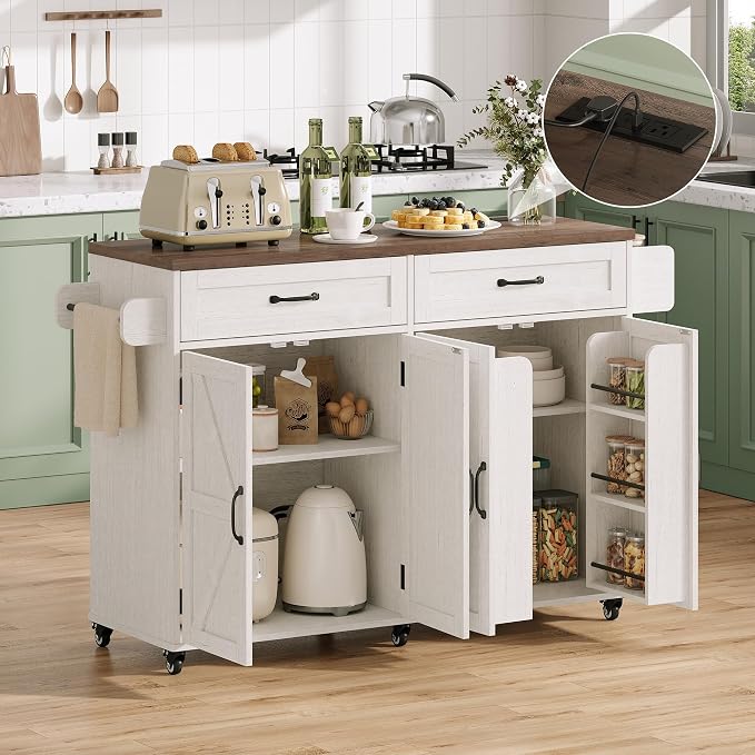 Mobile Kitchen Island, Kitchen Island Cart by FiveWillowise