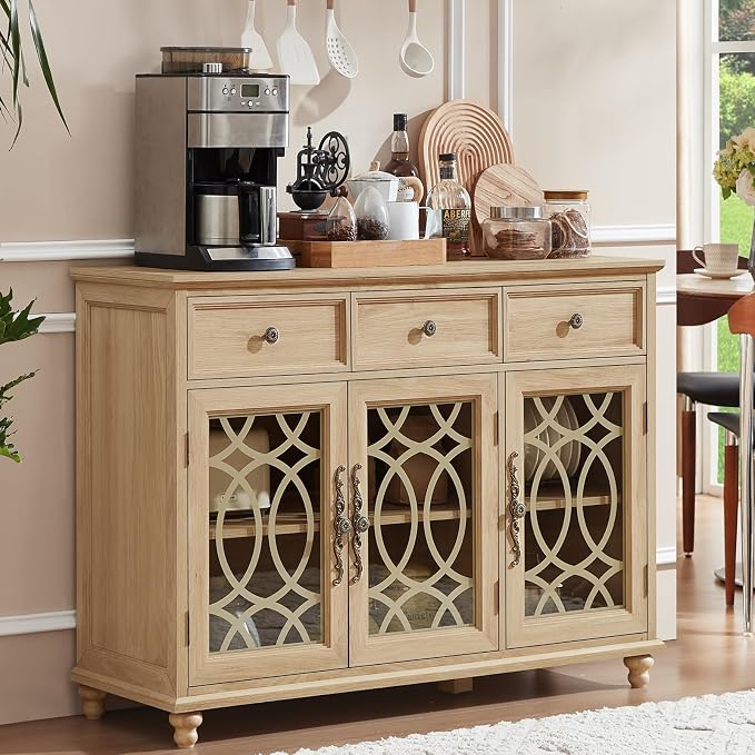 Joaxswe Farmhouse Sideboard Buffet Cabinet by Joaxswe