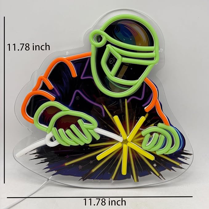 Welder Neon Sign for Wall Decor, LED Welding Neon Light - Image 3