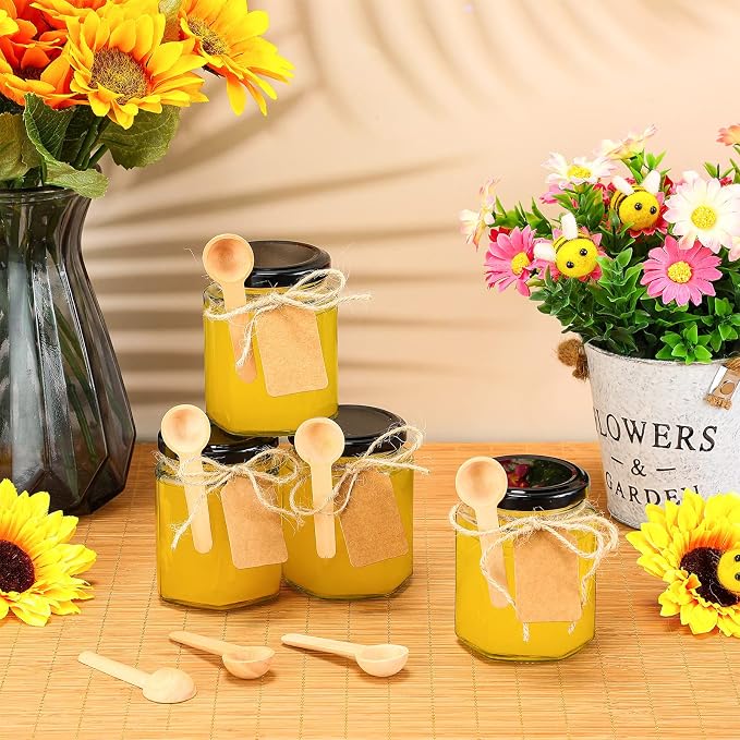 Baderke 50 Sets 3 Inch Mini Wooden Spoons Small Wooden Spoons Disposable Small - Image 3