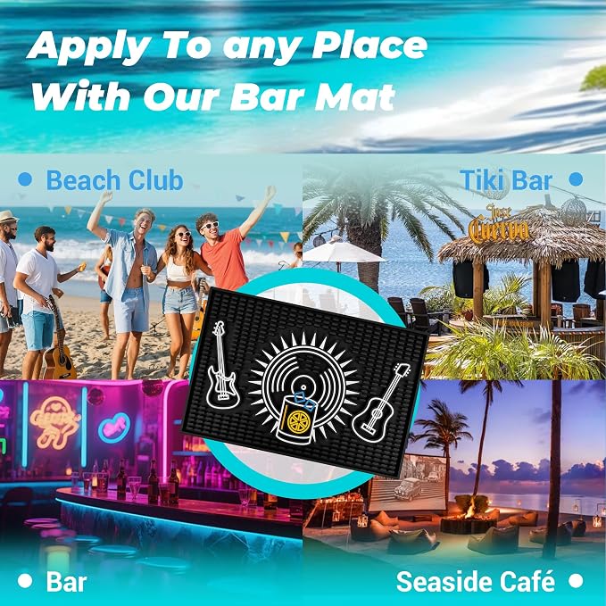 Neon Tiki Black Bar Mat 18 x 12 Inch - Image 6