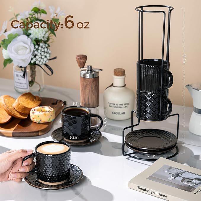 GBhome 6OZ Stackable Coffee Mugs - Image 2