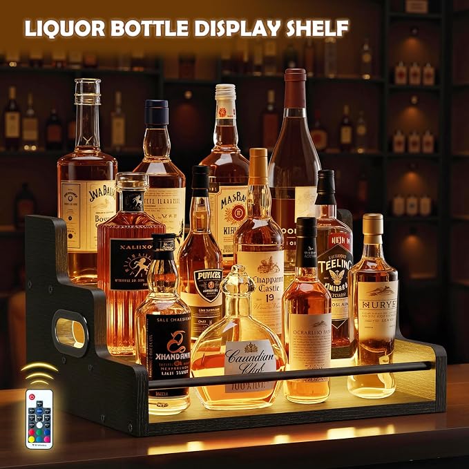 Liquor Bottle Display Shelf, LED Wine Bottle Display Rack - Image 2