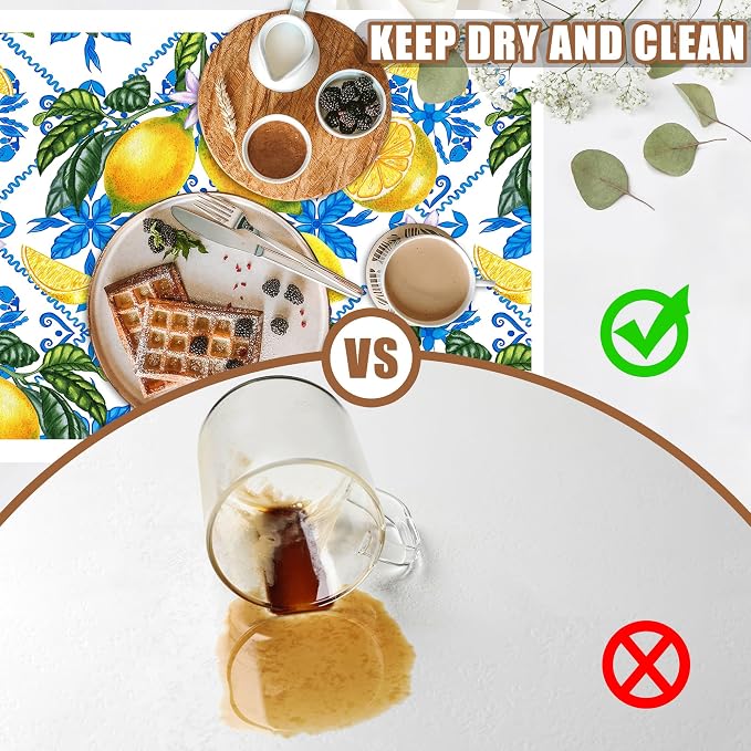 Lemon Fruit and Purple Flower Coffee Mat Absorbent Dish Drying Mat - Image 6