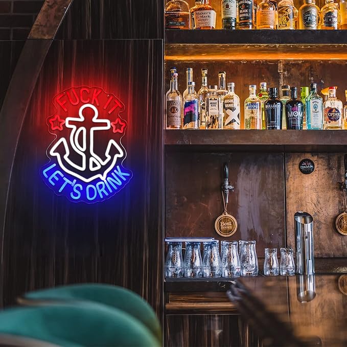 FUNK IT LET'S DRINK Neon Signs for Wall Decor Anchor Decor Neon Lights for - Image 4