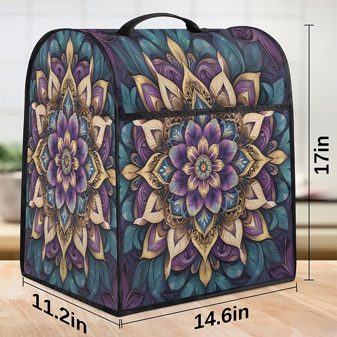 Mandala Kitchen Aid Mixer Cover Compatible Stand Mixer Dust Cover | Purple - Image 3
