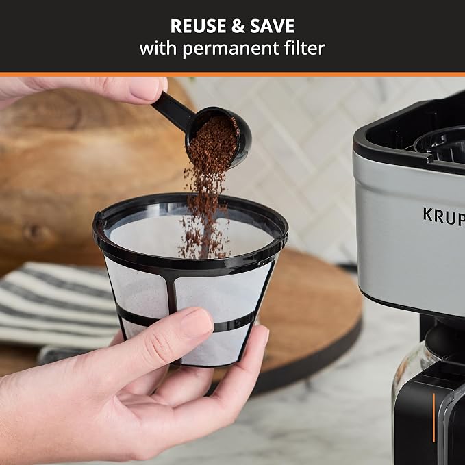 KRUPS Simply Brew Compact 5 Cup Coffee Maker: Stainless Steel Design, Pause & - Image 5