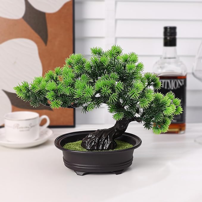 Small Fake Plants Desk Decor Artificial Bonsai - Image 8