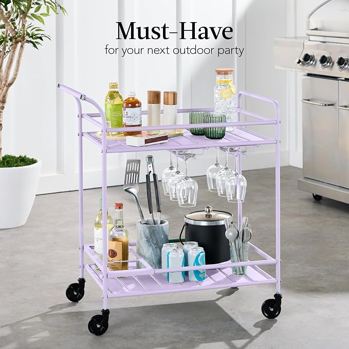 Best Choice Products Rolling Bar Cart, Mobile Home Bar Serving Cart, Serving - Image 3