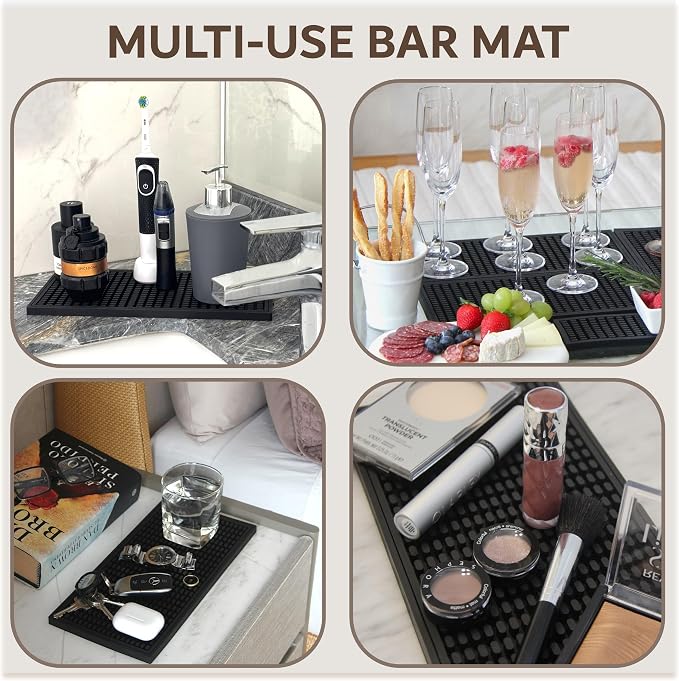 2 Pack Rubber Bar Mat – Non-Slip Spill & Drip Mat - Image 8