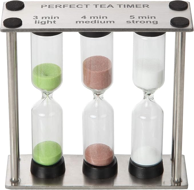 Lily's Home 3.75" Tall 3-in-1 Perfect Tea Timer, Includes 3, and 5 Minute Sand - Image 4
