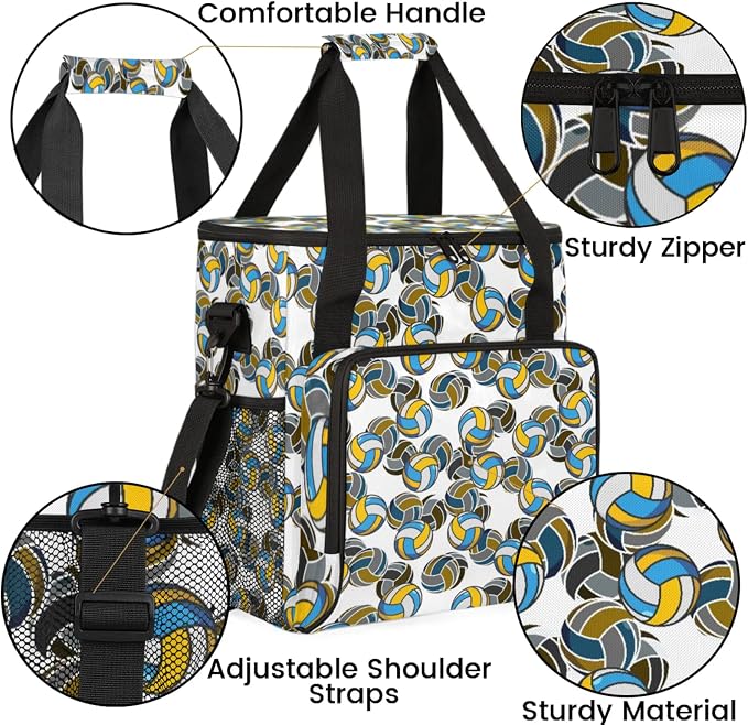 Volleyball Coffee Maker Travel Bag, Volleyball Large Carrying Storage Case - Image 6