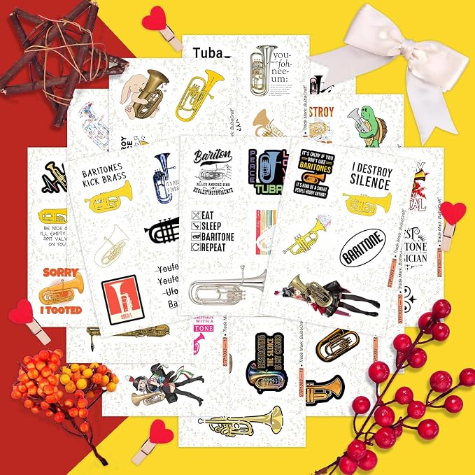 100Pcs Baritone Stickers for Water Bottle and Laptop - Image 5