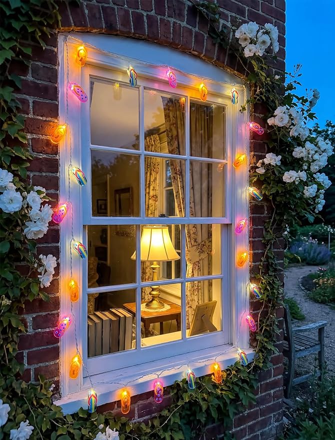 Abeja Summer Slipper String Lights, 8.5Ft Outdoor Hawaiian Tropical Decoration - Image 7