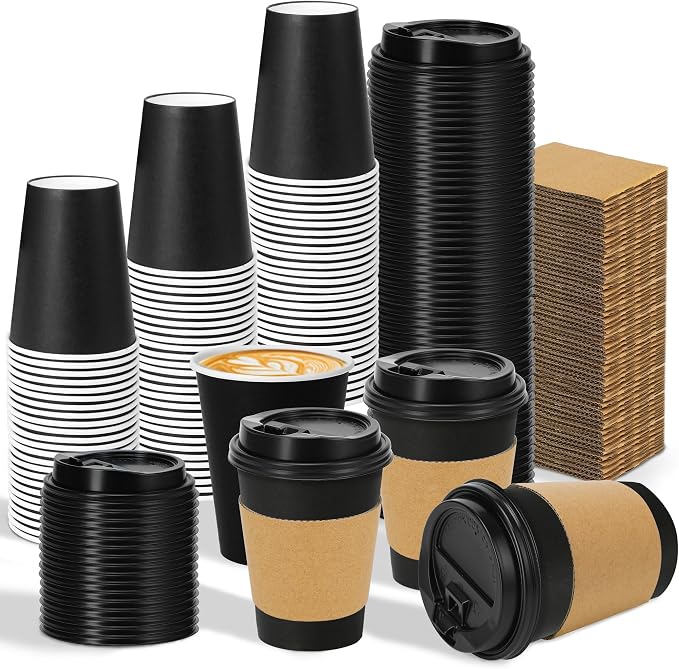 Clawsoff 500 Pack 12 oz Disposable Paper Coffee Cups - Image 2