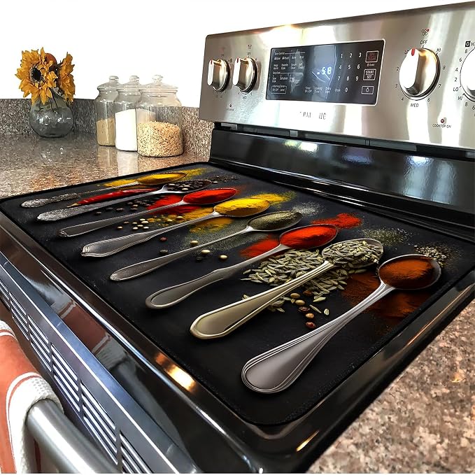 Spice Stove Top Cover 28.3 x 20.5 Inches, Heat Resistant Glass Stove Protector - Image 2