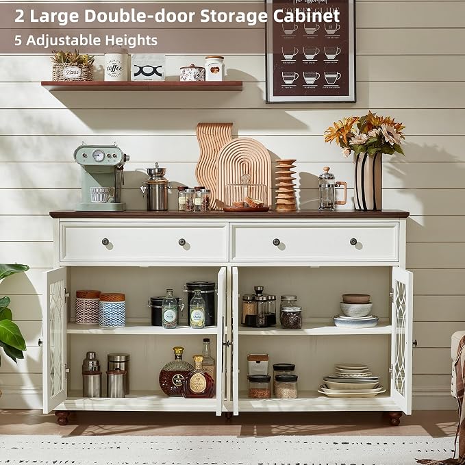 Joaxswe Large Sideboard Buffet Cabinet Set of 2 - Image 6