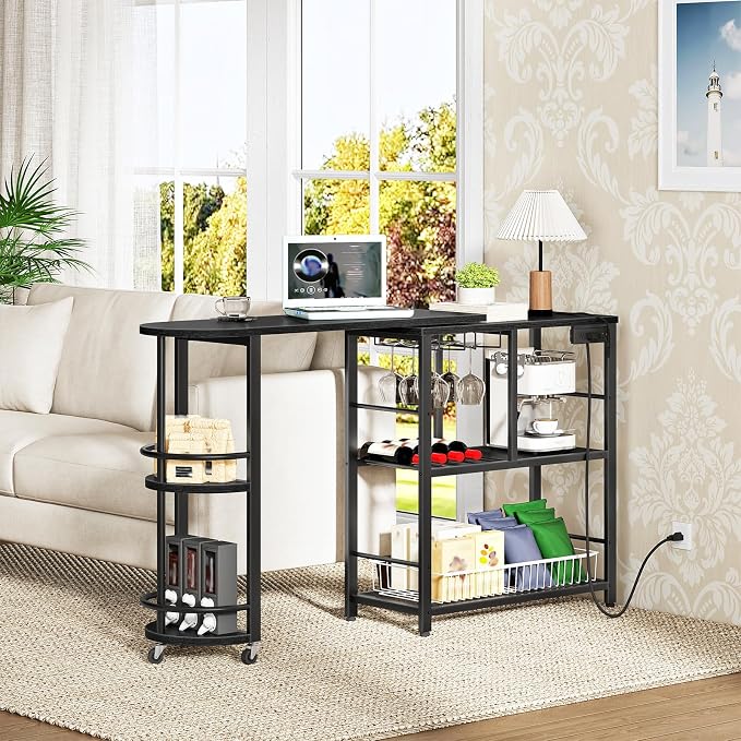 HOOBRO L-Shaped Bar Table, Home Bar Unit - Image 5