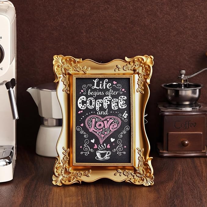 1 Pack Framed Tabletop Chalkboard Sign, Rustic Frame, Hanging Chalkboard - Image 8