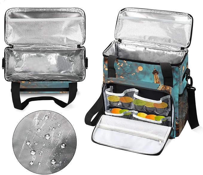 Eiffel Tower At Night Coffee Maker Carring Bag, Large Insulated Storage - Image 3