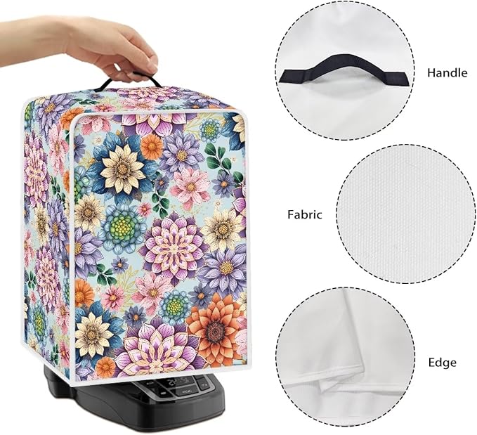 Boho Flower Coffee Maker Covers Heat-Resistant Waterproof Dust-Proof Dust Cover - Image 5