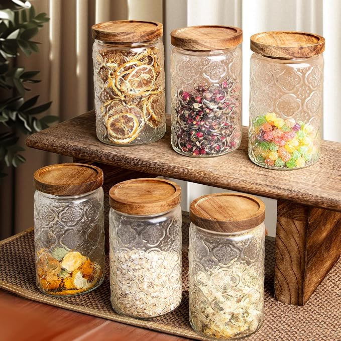 32Oz Glass Jar with Lid, Candy jar, Cute jar, Vintage Glass Storage Jar - Image 7