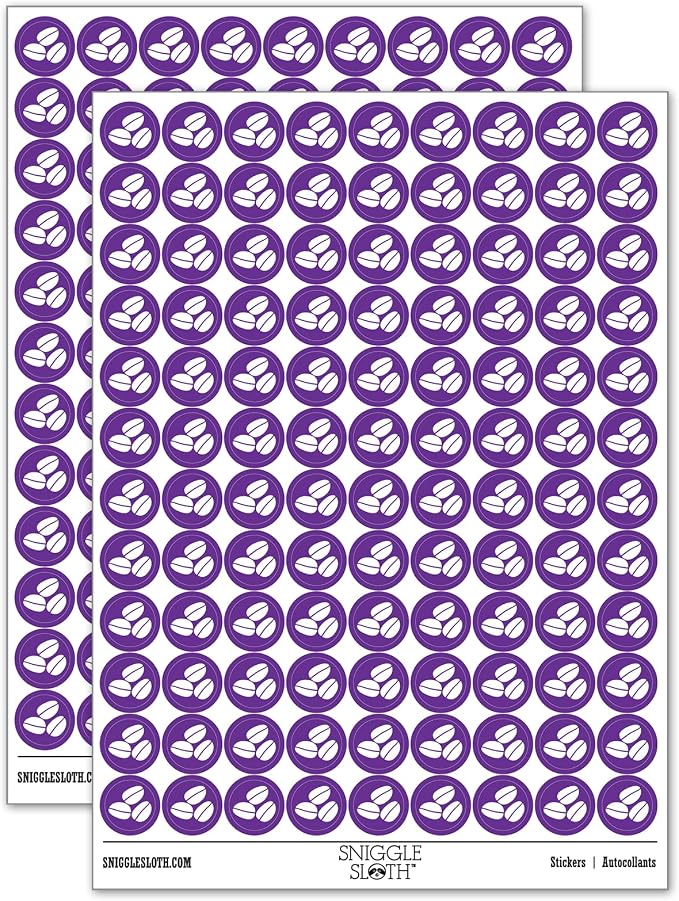 Coffee Beans Trio 200+ Round Stickers by Sniggle+Sloth