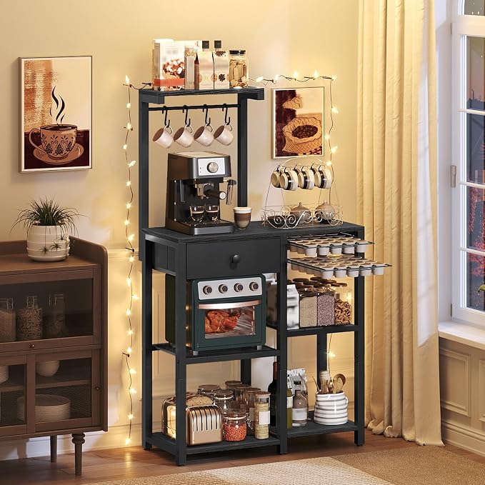 YATINEY Bakers Rack with Storage, 5-Tier Coffee Bar Station with Drawer - Image 2