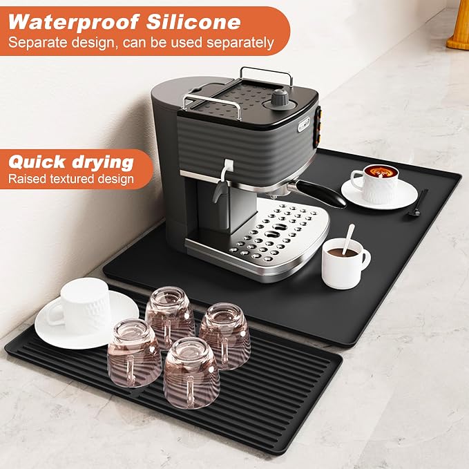 Silicone Coffee Mat, 24 x 16 Inch Non-Slip Heat Resistant, Large and Small - Image 5