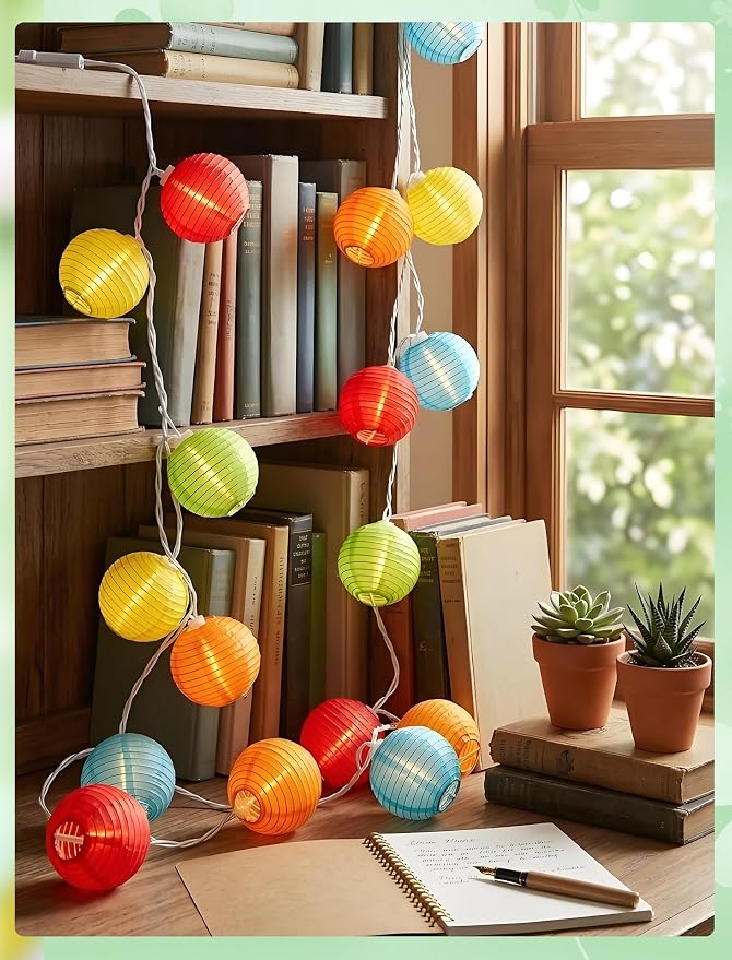 GOOTHY 8.5Ft Multicolor Lantern String Lights Outdoor, Plug in Christmas - Image 5