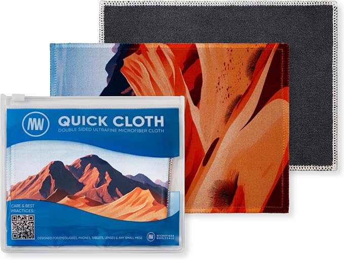Microfiber Wholesale Quick Cloth Glasses Cleaning Cloths–5x7 Desert 2-Pack by MicrofiberWholesale