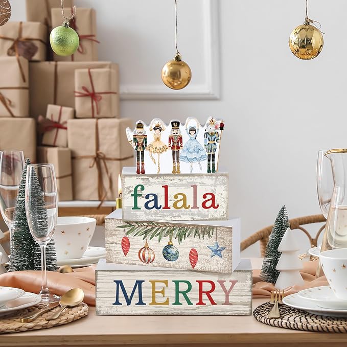 Lineshading 4 Pcs Christmas Table Decorations Wooden Nutcracker Fairy Ballet - Image 7