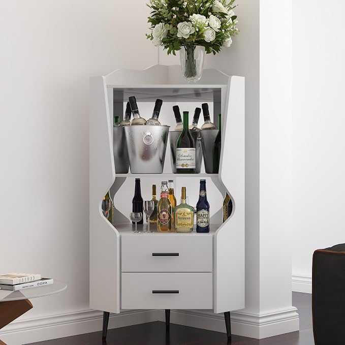 19" Wooden Corner Bar Cabinet by Unknown