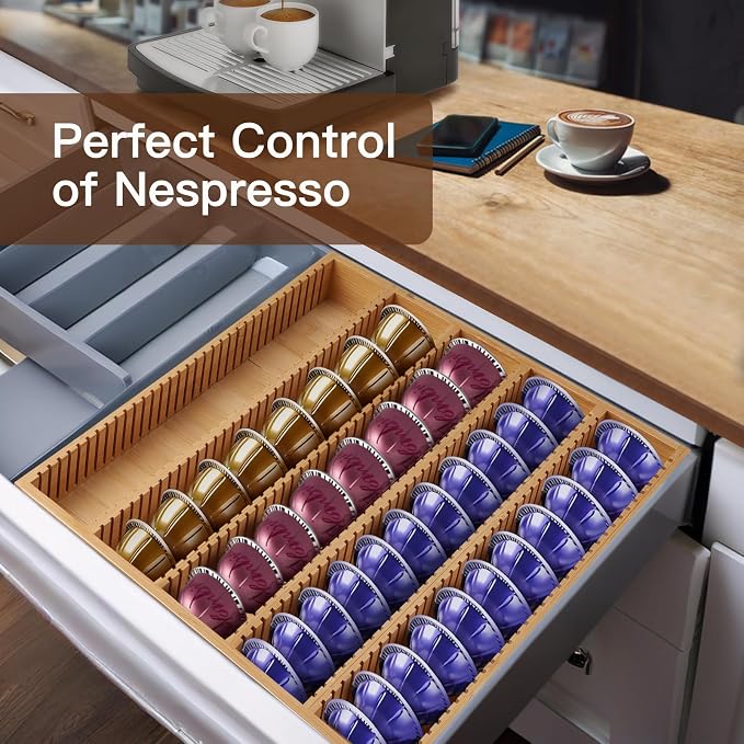 Bamboo Coffee Pod Storage Holder Drawer Insert K Cup Holder Pod Organizer - Image 4