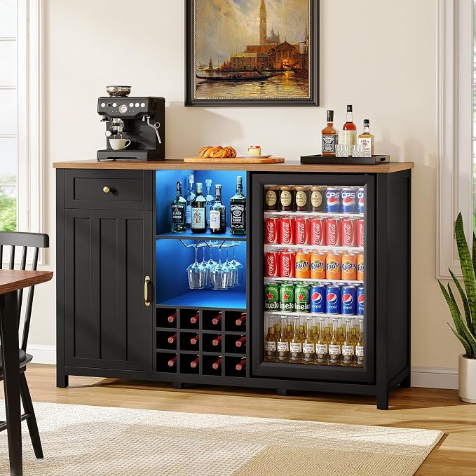57" Large Coffee Bar Cabinet by Unknown