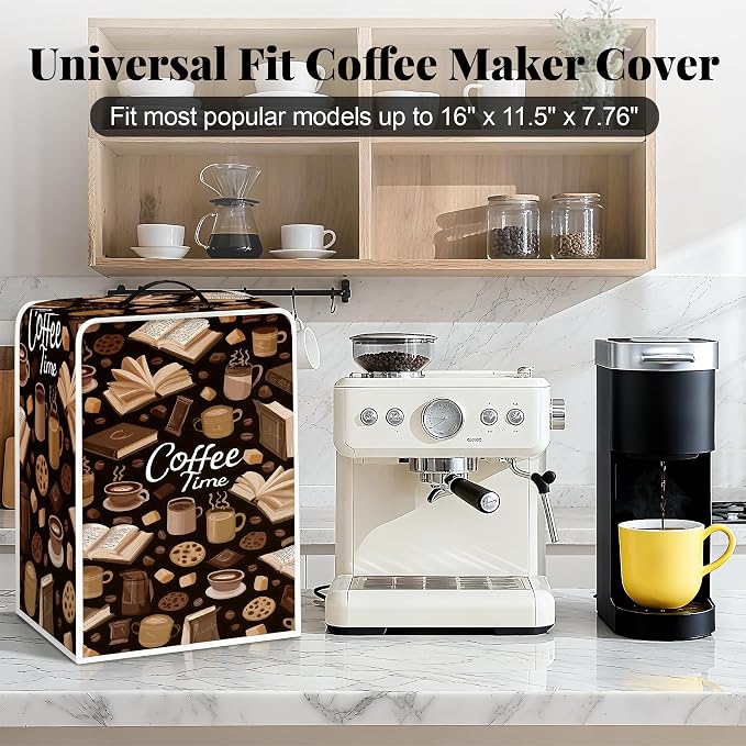 BVBOX Coffee Maker Cover, Durable Dustproof Lightweight Polyester Cotton Blend - Image 3