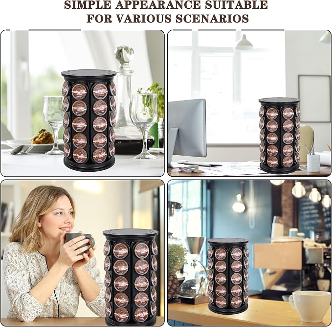 Coffee Pod Holder, Holds 40 K Cup Coffee Capsules, Large Capacity Round - Image 7