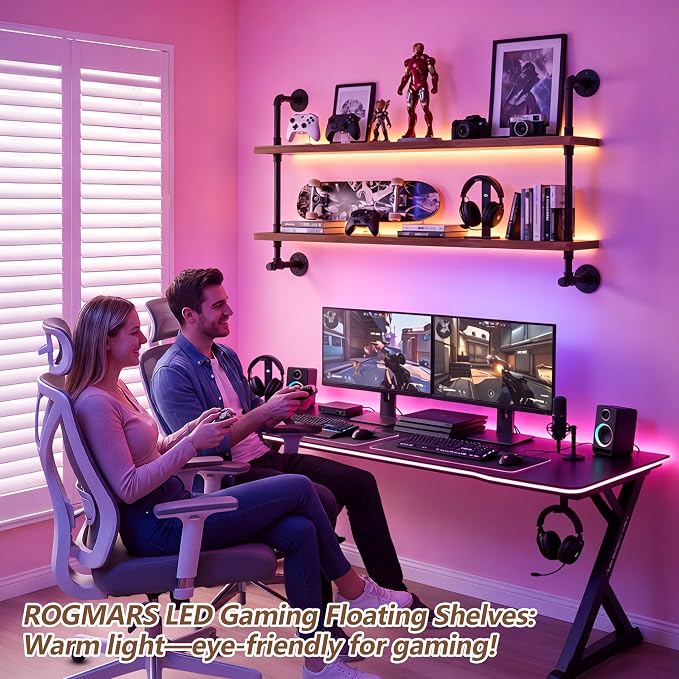 ROGMARS LED Gaming Floating Shelves - Image 6