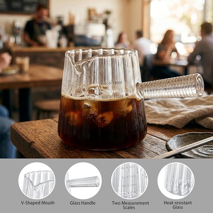 6oz Espresso Measuring Cup, V-spout Glass Espresso Shot Cup - Image 3