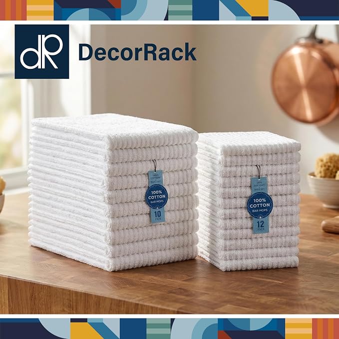 DecorRack 10 Pack 100% Cotton Cleaning Dish Towels - Image 7