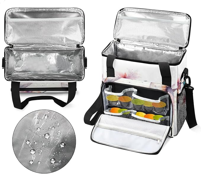 Hummingbird Coffee Maker Carring Bag, Large Insulated Storage Organizer Case - Image 3