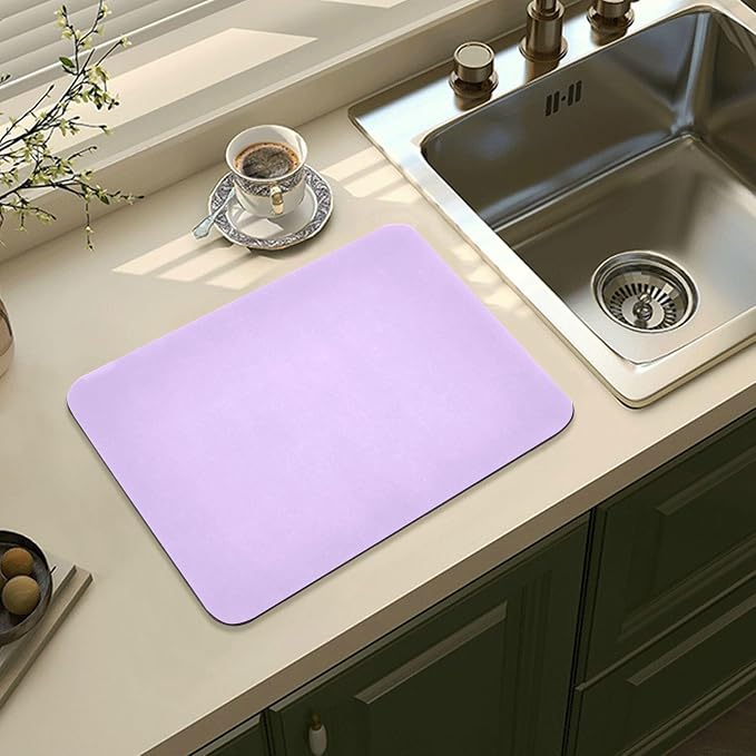 Lilac Dish Drying Mat for Kitchen Counter No-slip Rubber Bottom Coffee Mat Dish - Image 8