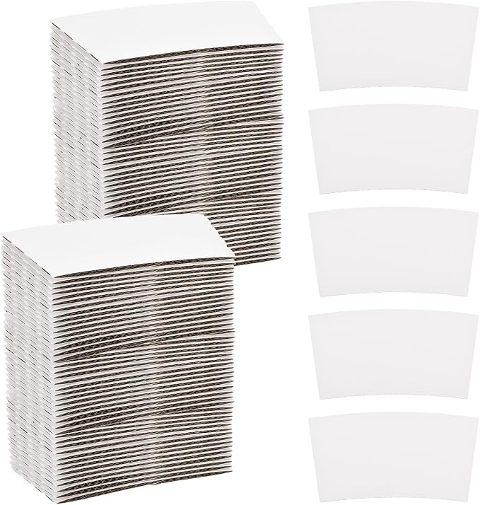 uxcell 100pcs Disposable Coffee Cup Sleeves, Cardboard Cup Sleeves by uxcell