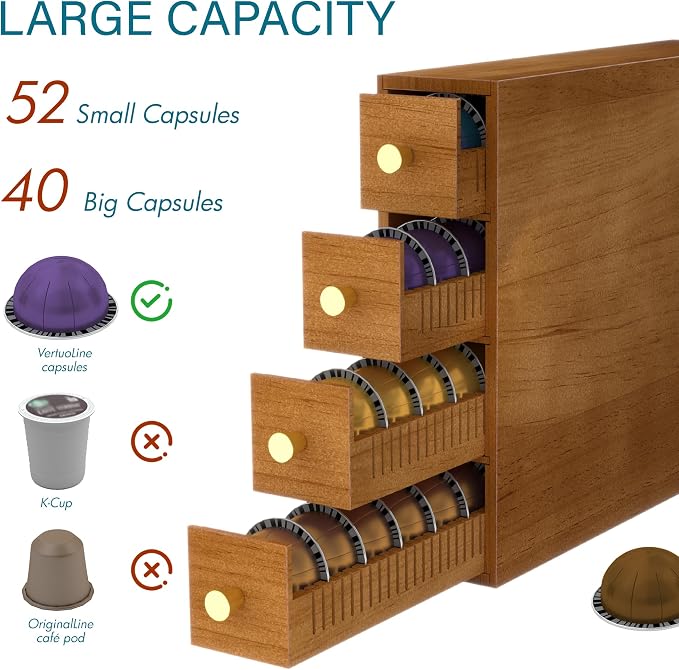 Suli Coffee Pod Holder, 52 Pods Large Capacity, 4-Tier Coffee Pod Organizer - Image 5