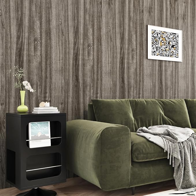 WESTICK Brown Wood Countertop Peel and Stick Wood Wallpaper Vintage Wood - Image 6