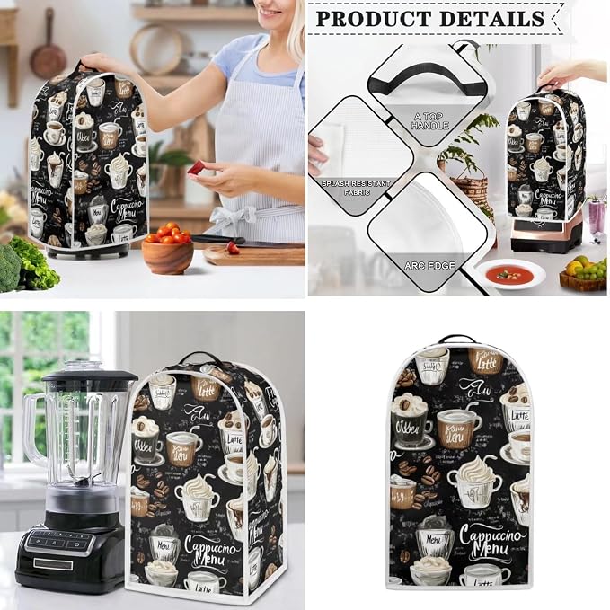 doginthehole Blender Cover and Toaster Cover 4 Slice Coffee Print Small - Image 3
