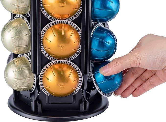 FlagShip Vertuo Pod Carousel Holder 80+ Pods Capacity Black Metal | Heavy Duty - Image 3